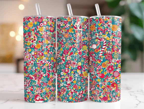 20 OZ Christmas Pattern Tumbler Wrap Png for Digital Sellers