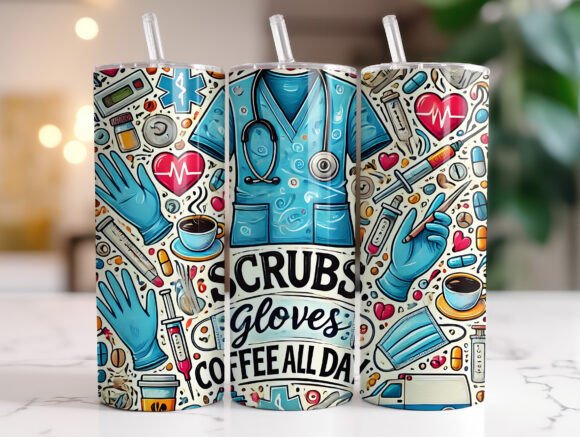 20 Oz Nurse Tumbler Wrap Sublimation Graphics