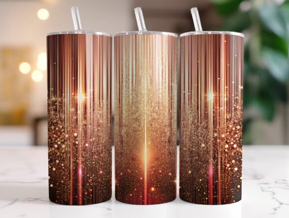 20oz Rose Gold Abstract Tumbler Wrap Graphics