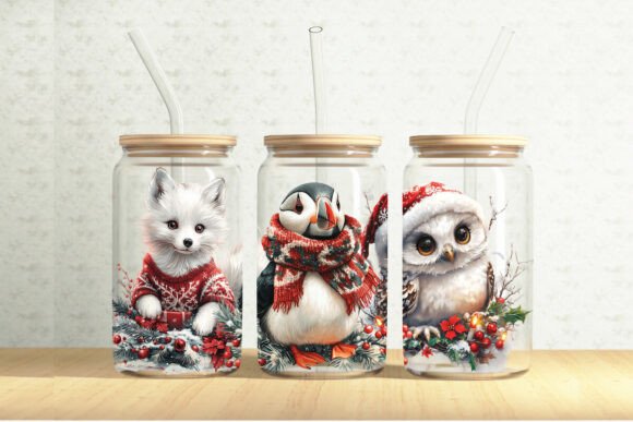 Artic Christmas 16oz Glass Tumbler Wrap - A Graphic Design Asset Review
