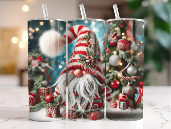 Christmas Gnome 20 Oz Tumbler Wrap Graphics