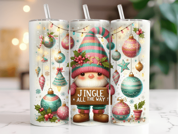 Christmas Gnome 20oz Tumbler Wrap Graphics