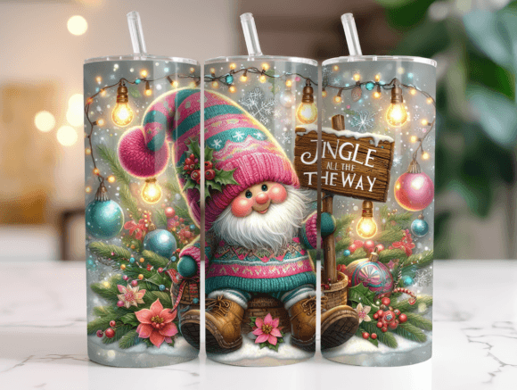 Christmas Gnome 20oz Wrap Sublimation Graphics