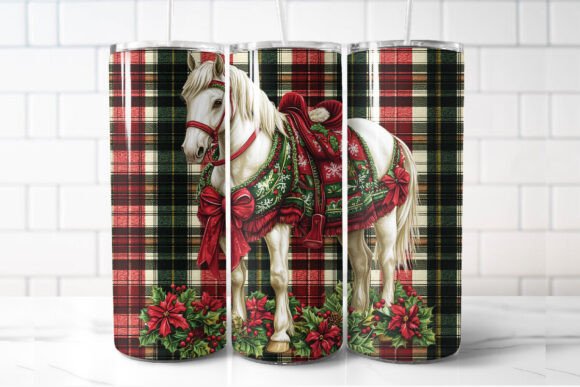 Christmas Horse Tumbler Wrap - A Festive Graphic for Local Branding