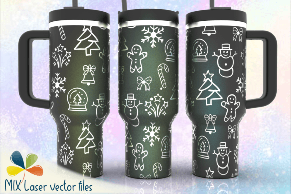 Christmas Laser Engraving 40oz Tumbler Graphics for Digital Sellers