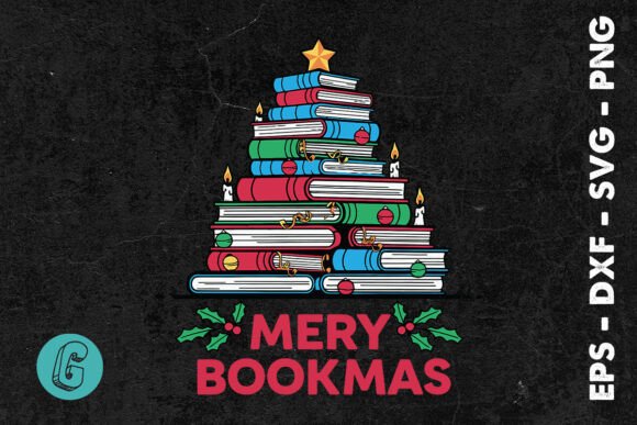 Christmas Merry Bookmas for SVG: A Graphic Design Asset for Print Templates