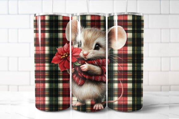 Christmas Mouse Tumbler Wrap: A Graphic Illustration for Seasonal Projects