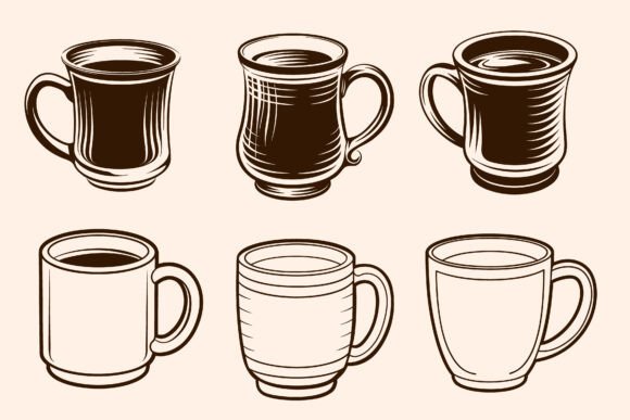 Coffee Cup Vector Line Art for Local Business Branding