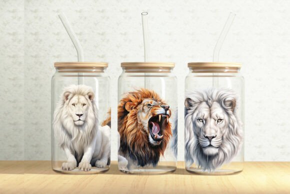 Lions 16oz Glass Can Tumbler Wrap – A Graphic Design Asset for Content Publishers