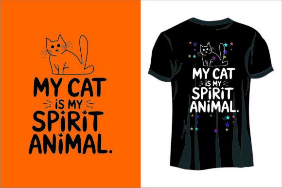 My Cat is My Spirit Animal Typography for Magazines and Graphics