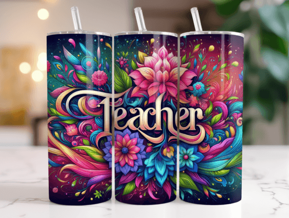 Teacher 20oz Tumbler Wrap Png – A Versatile Graphic Design Asset