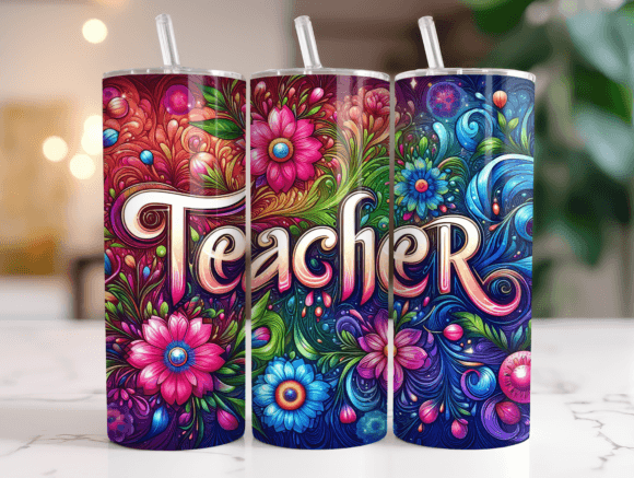 Teacher 20oz Tumbler Wrap Sublimation Graphics