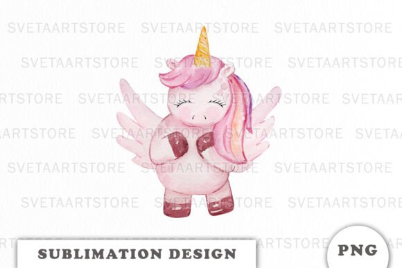 Watercolor Cute Unicorn Png for Blog Graphics and Illustrations
