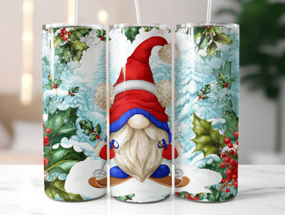 Winter Boy Gnome Tumbler Wrap Graphics
